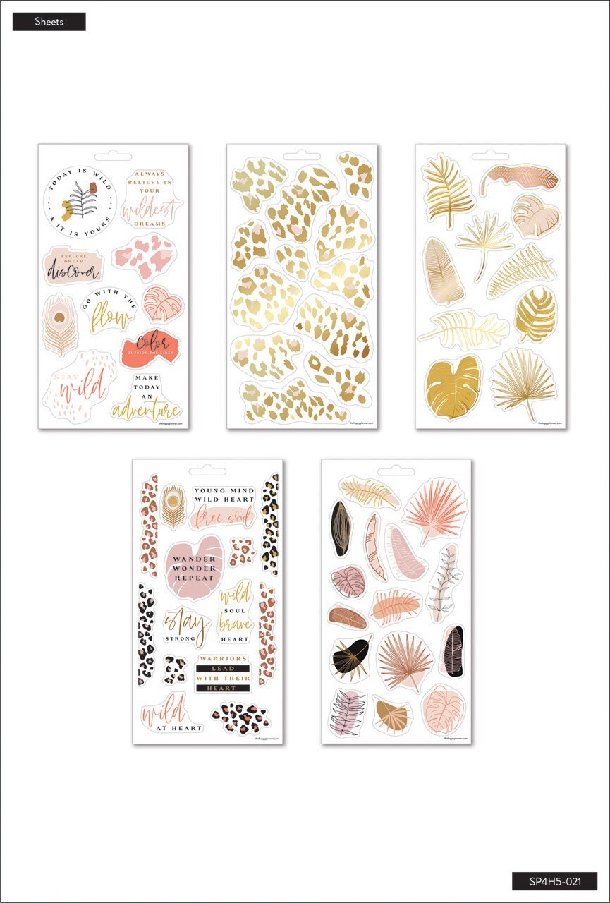 Happy Planner Stickers 5/Sheets-Neutral Jungle